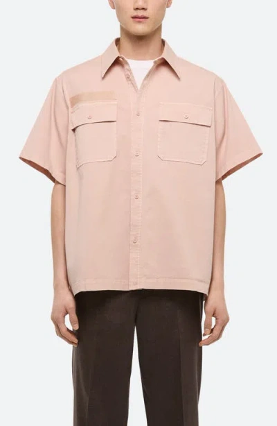 HELMUT LANG HELMUT LANG GD UNIFORM SHORT SLEEVE STRETCH TWILL BUTTON UP SHIRT