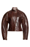 Helmut Lang Leather Saddle Jacket Saddle In Brown