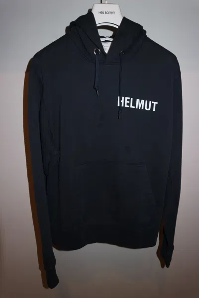 Pre-owned Helmut Lang Glow In The Dark Logo Hoodie In Navy