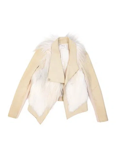 Pre-owned Helmut Lang Goat Fur Jacket In Neutrals