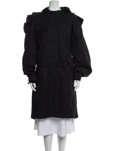 Pre-owned Helmut Lang Goat Fur Lined Parka In Blue