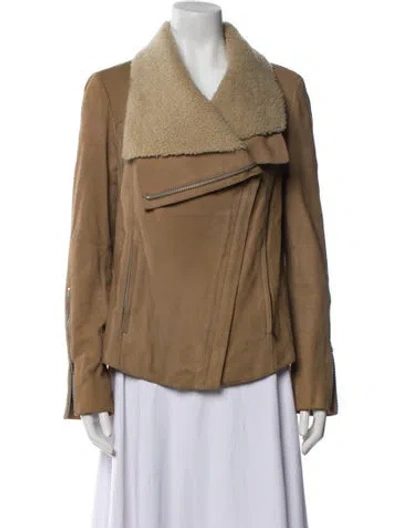 Pre-owned Helmut Lang Goat Leather Fur Jacket In Neutral