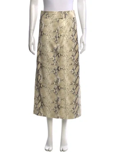 Pre-owned Helmut Lang Goat Leather Long Skirt W/ Tags In Neutral