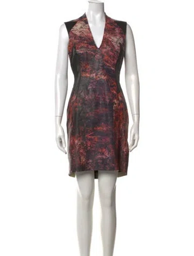 Pre-owned Helmut Lang Goat Leather Mini Dress In Red