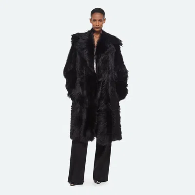 Helmut Lang Goat Shearling Coat In Black
