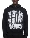 Helmut Lang Black Scribble Hoodie In Black/white