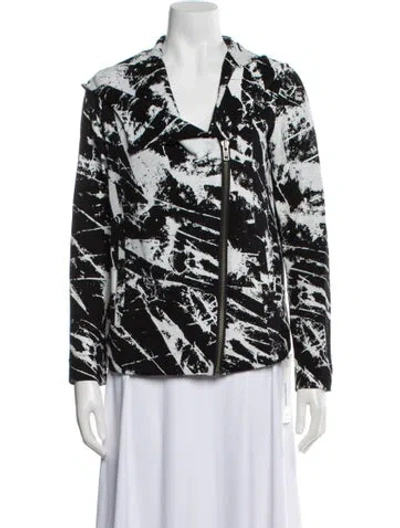 Pre-owned Helmut Lang Graphic Print Biker Jacket In Black
