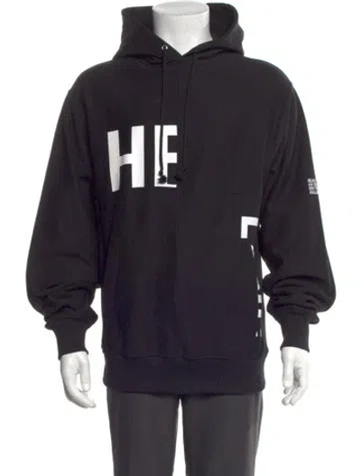 Pre-owned Helmut Lang Graphic Print Crew Neck Hoodie In Black