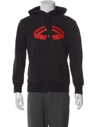Pre-owned Helmut Lang Graphic Print Crew Neck Hoodie In Black