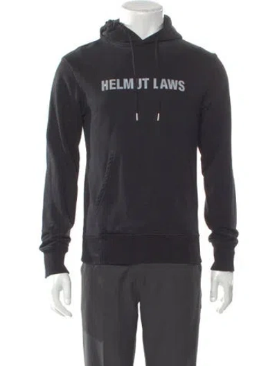 Pre-owned Helmut Lang Graphic Print Crew Neck Hoodie In Black