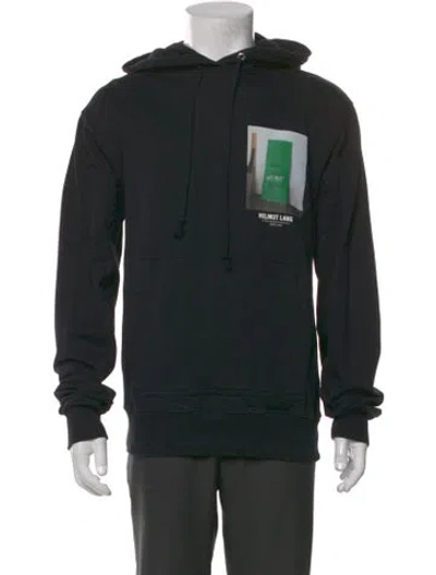 Pre-owned Helmut Lang Graphic Print Crew Neck Hoodie In Black