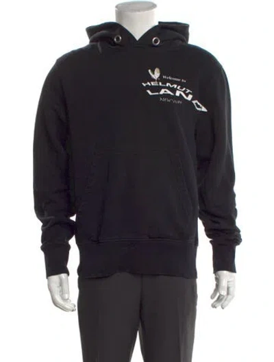 Pre-owned Helmut Lang Graphic Print Crew Neck Hoodie In Black