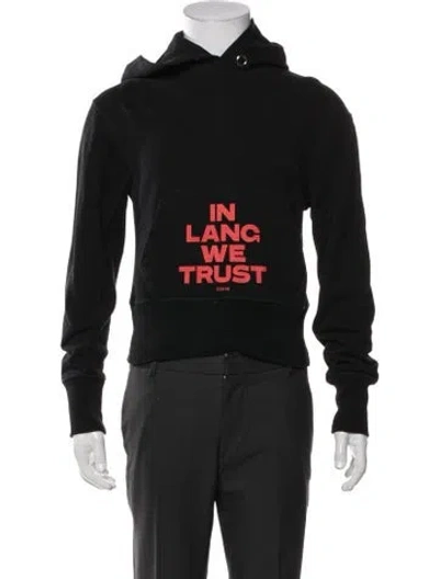 Pre-owned Helmut Lang Graphic Print Crew Neck Hoodie In Black