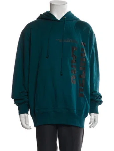 Pre-owned Helmut Lang Graphic Print Crew Neck Hoodie In Blue