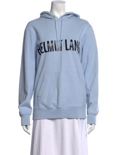 Pre-owned Helmut Lang Graphic Print Crew Neck Hoodie In Blue
