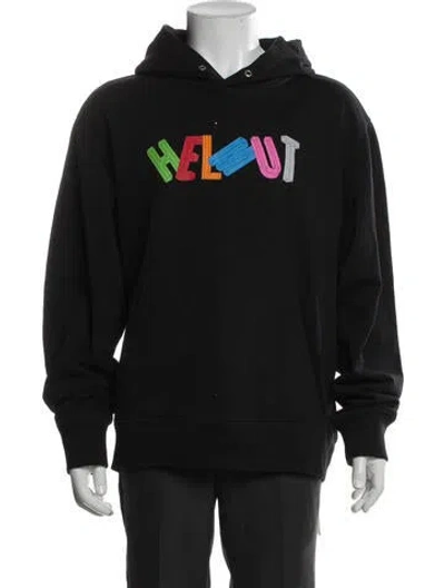 Pre-owned Helmut Lang Graphic Print Crew Neck Hoodie In Gray