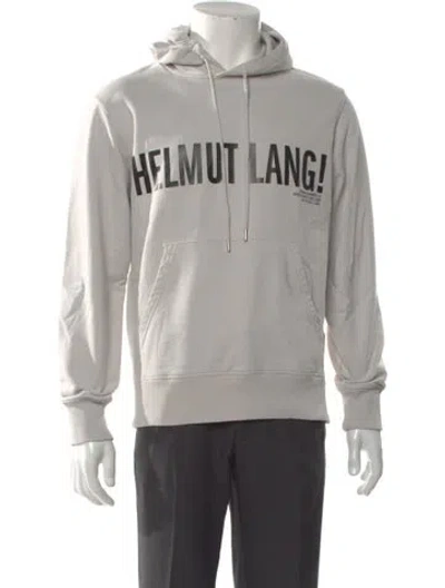 Pre-owned Helmut Lang Graphic Print Crew Neck Hoodie In Gray