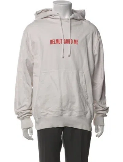 Pre-owned Helmut Lang Graphic Print Crew Neck Hoodie In Gray