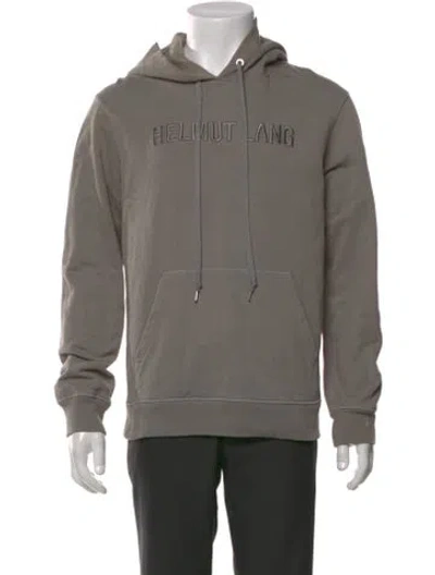 Pre-owned Helmut Lang Graphic Print Crew Neck Hoodie In Gray