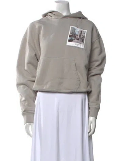 Pre-owned Helmut Lang Graphic Print Crew Neck Hoodie In Gray