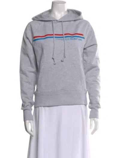 Pre-owned Helmut Lang Graphic Print Crew Neck Hoodie In Gray