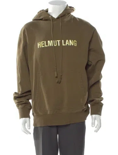 Pre-owned Helmut Lang Graphic Print Crew Neck Hoodie In Green