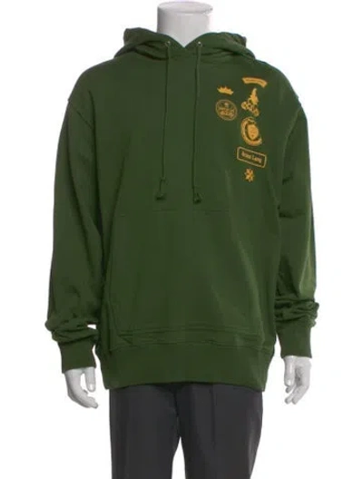 Pre-owned Helmut Lang Graphic Print Crew Neck Hoodie In Green