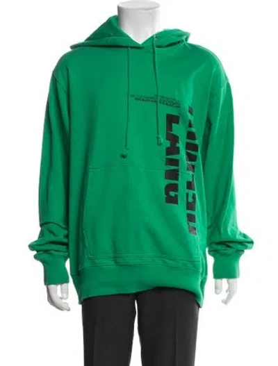 Pre-owned Helmut Lang Graphic Print Crew Neck Hoodie In Green