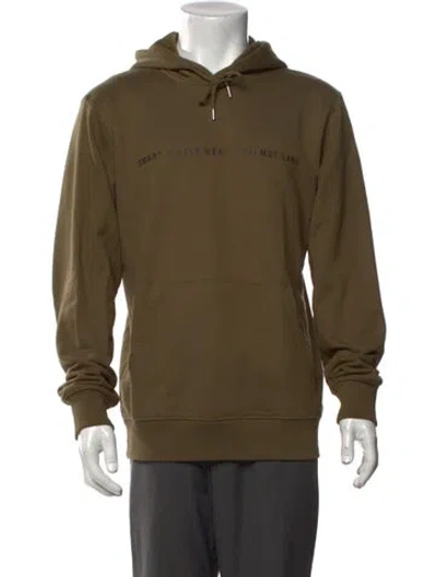 Pre-owned Helmut Lang Graphic Print Crew Neck Hoodie In Green