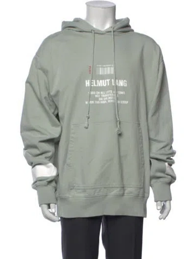 Pre-owned Helmut Lang Graphic Print Crew Neck Hoodie In Green