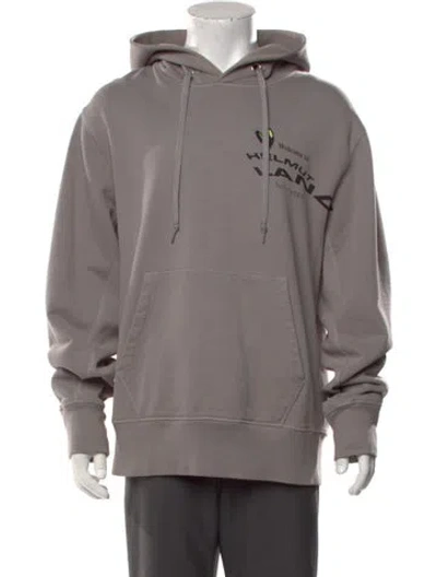Pre-owned Helmut Lang Graphic Print Crew Neck Hoodie In Grey