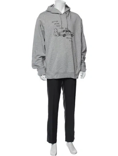 Pre-owned Helmut Lang Graphic Print Crew Neck Hoodie In Grey