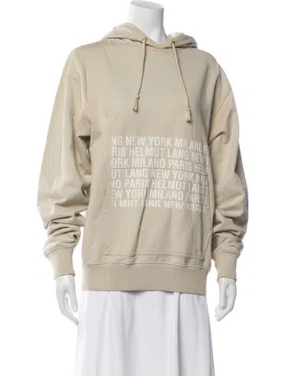 Pre-owned Helmut Lang Graphic Print Crew Neck Hoodie In Neutrals
