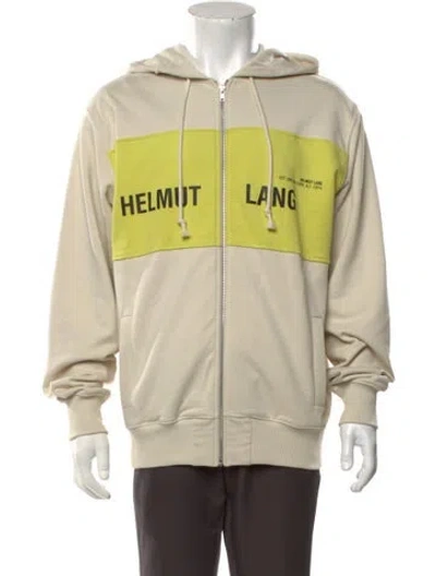 Pre-owned Helmut Lang Graphic Print Crew Neck Hoodie In Neutrals