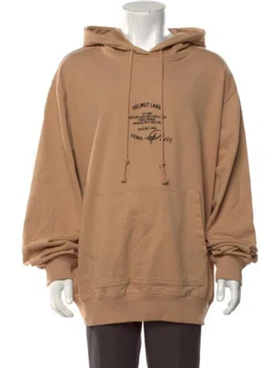 Pre-owned Helmut Lang Graphic Print Crew Neck Hoodie In Neutrals