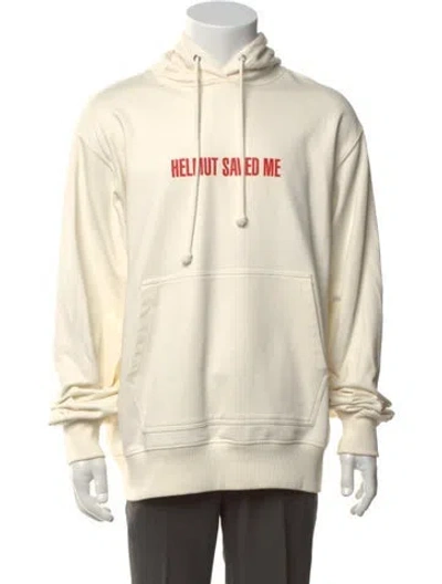 Pre-owned Helmut Lang Graphic Print Crew Neck Hoodie In Neutrals