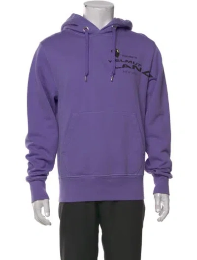 Pre-owned Helmut Lang Graphic Print Crew Neck Hoodie In Purple