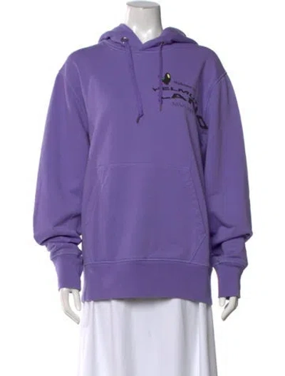 Pre-owned Helmut Lang Graphic Print Crew Neck Hoodie In Purple
