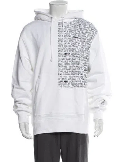 Pre-owned Helmut Lang Graphic Print Crew Neck Hoodie W/ Tags In White