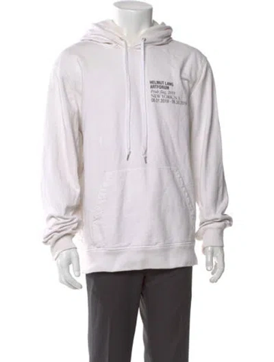Pre-owned Helmut Lang Graphic Print Crew Neck Hoodie In White