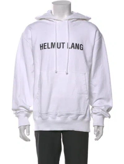 Pre-owned Helmut Lang Graphic Print Crew Neck Hoodie In White