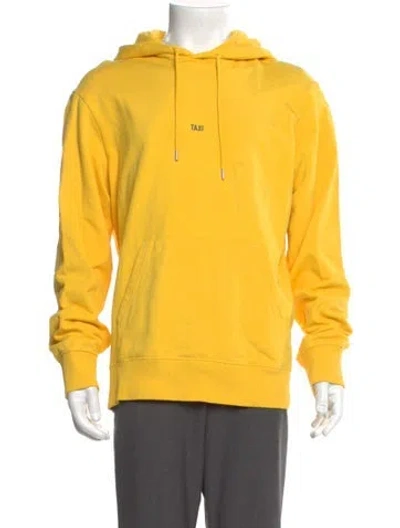 Pre-owned Helmut Lang Graphic Print Crew Neck Hoodie In Yellow