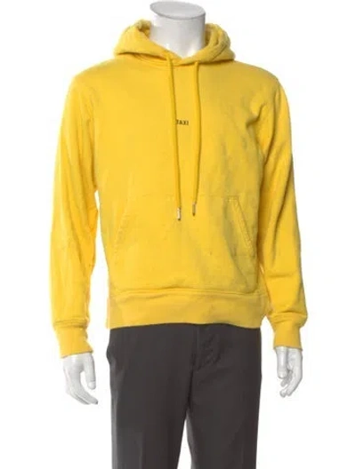 Pre-owned Helmut Lang Graphic Print Crew Neck Hoodie In Yellow