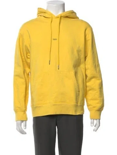 Pre-owned Helmut Lang Graphic Print Crew Neck Hoodie In Yellow