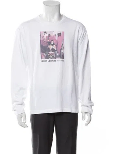 Pre-owned Helmut Lang Graphic Print Crew Neck Jersey In White