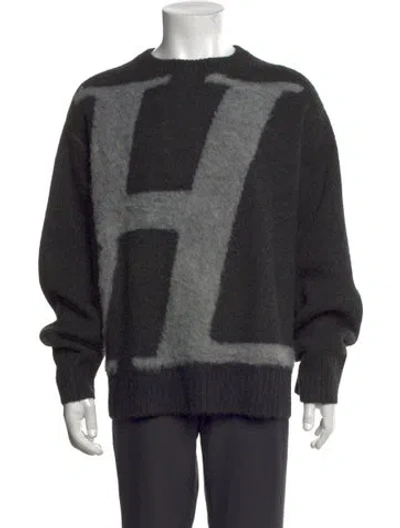 Pre-owned Helmut Lang Graphic Print Crew Neck Pullover In Grey