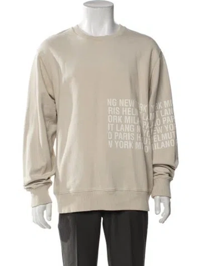 Pre-owned Helmut Lang Graphic Print Crew Neck Pullover In Neutrals