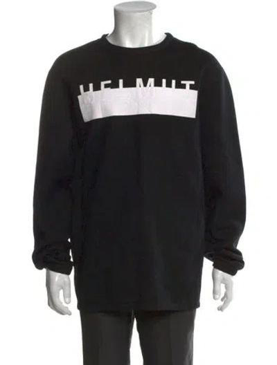 Pre-owned Helmut Lang Graphic Print Crew Neck Sweatshirt In Black
