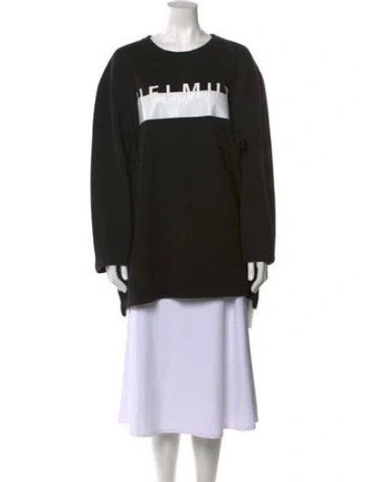 Pre-owned Helmut Lang Graphic Print Crew Neck Sweatshirt In Black