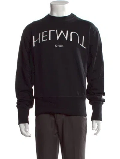 Pre-owned Helmut Lang Graphic Print Crew Neck Sweatshirt In Black